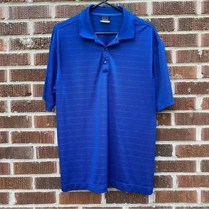 Nike Golf Polo Shirt Blue Short Sleeve Pullover Dri-Fit Stay Cool M